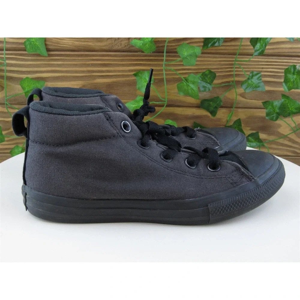 Converse Shoes Sz 3 Sneaker Boys Youth Black Fabric Lace‎ Up Medium